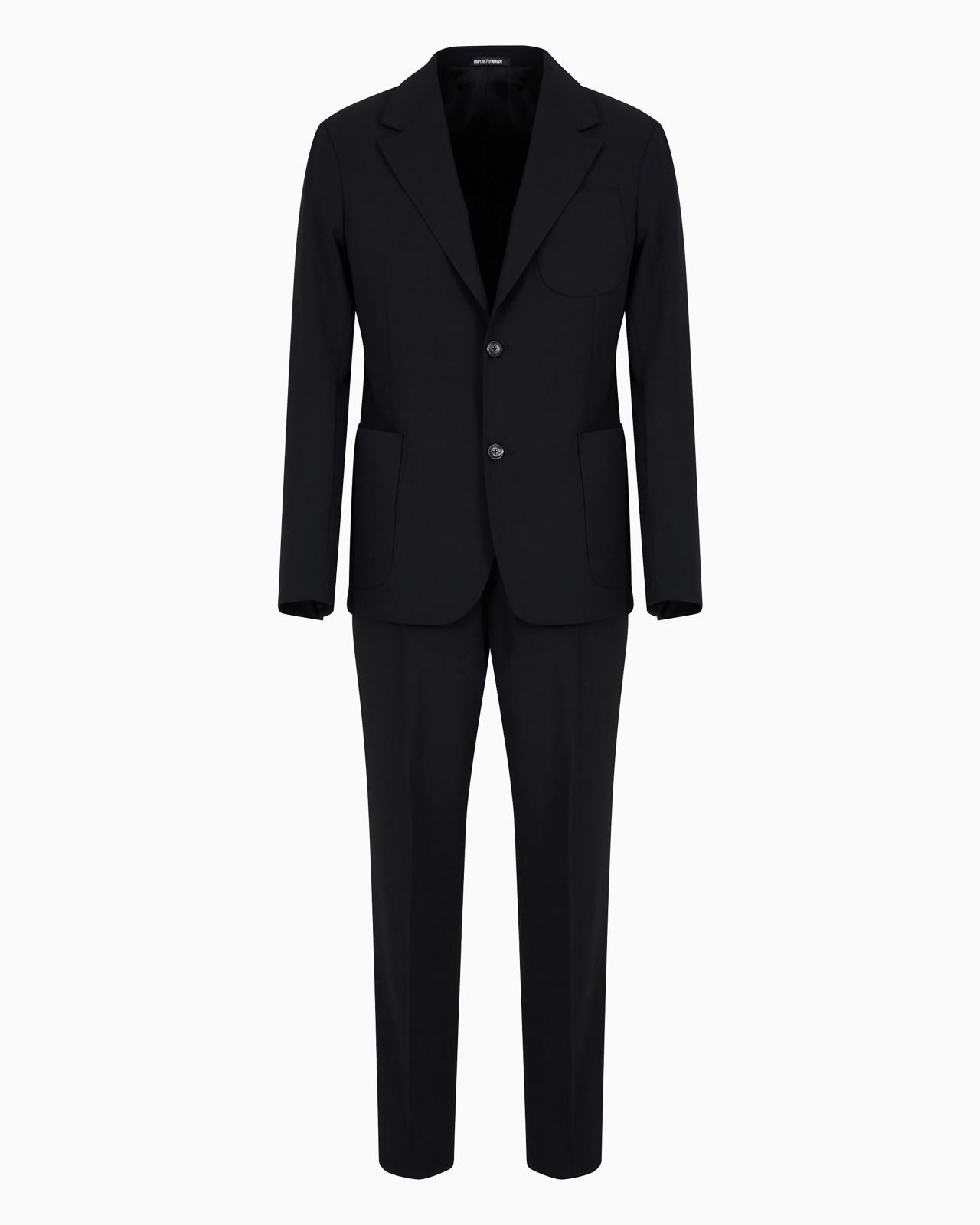Single-breasted suit in virgin-wool two-way stretch canvas - 1