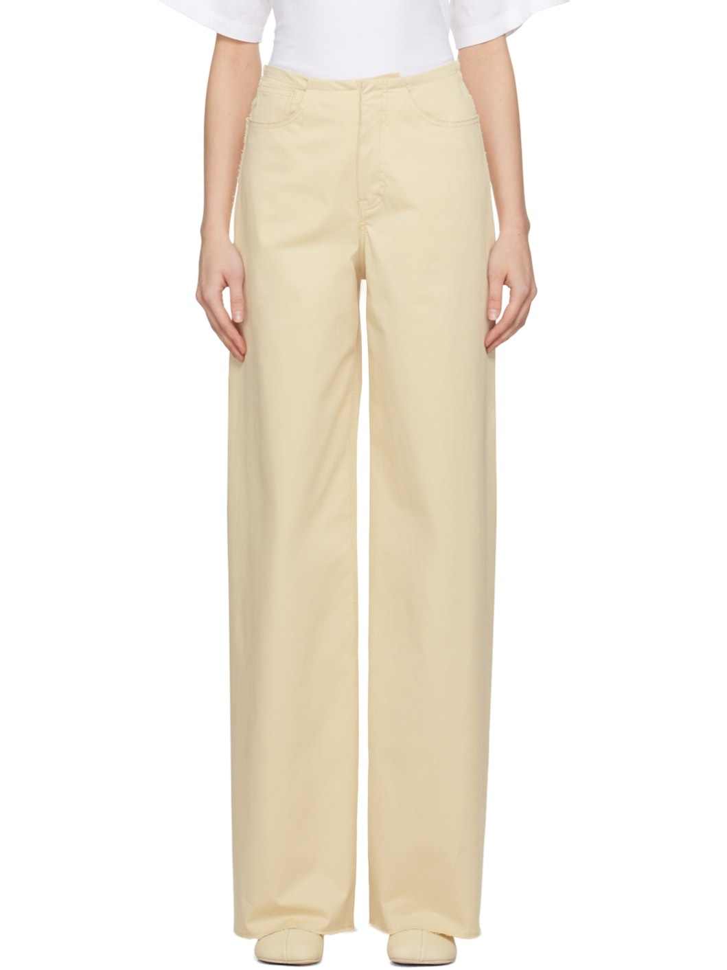 Yellow Five-Pocket Trousers - 1