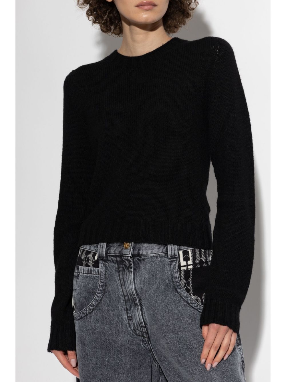 logo-intarsia jumper - 3