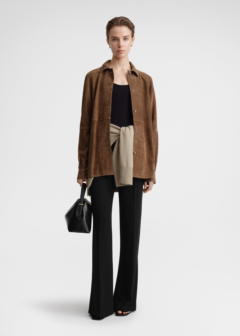 Totême Soft suede shirt tobacco outlook