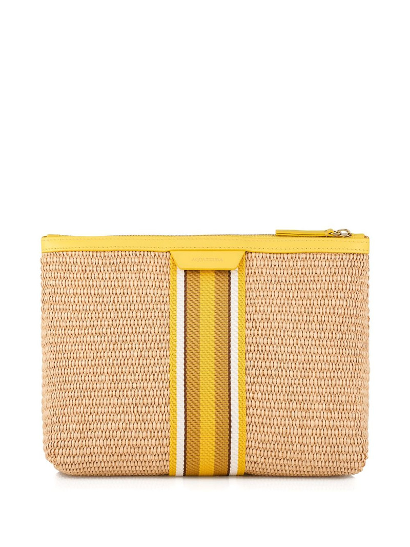 AQUAZZURA stripe raffia clutch outlook