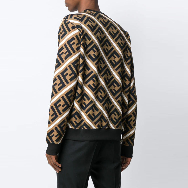Men's FENDI Logo Cotton Colorblock Sports Brown FY0944A7A9F13J3 - 5