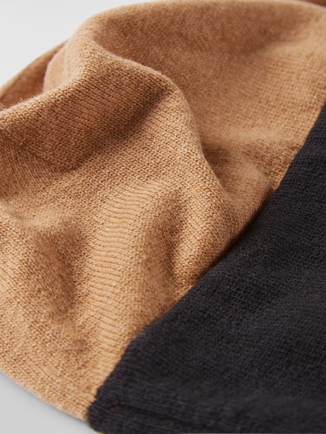 HAZELNUT VIRGIN WOOL BEANIE WITH JACQUARD LOGO - 4