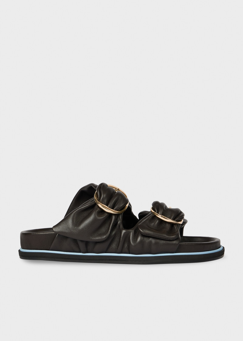 Women's Dark Brown 'Camolin' Double Strap Mule Sandals 1