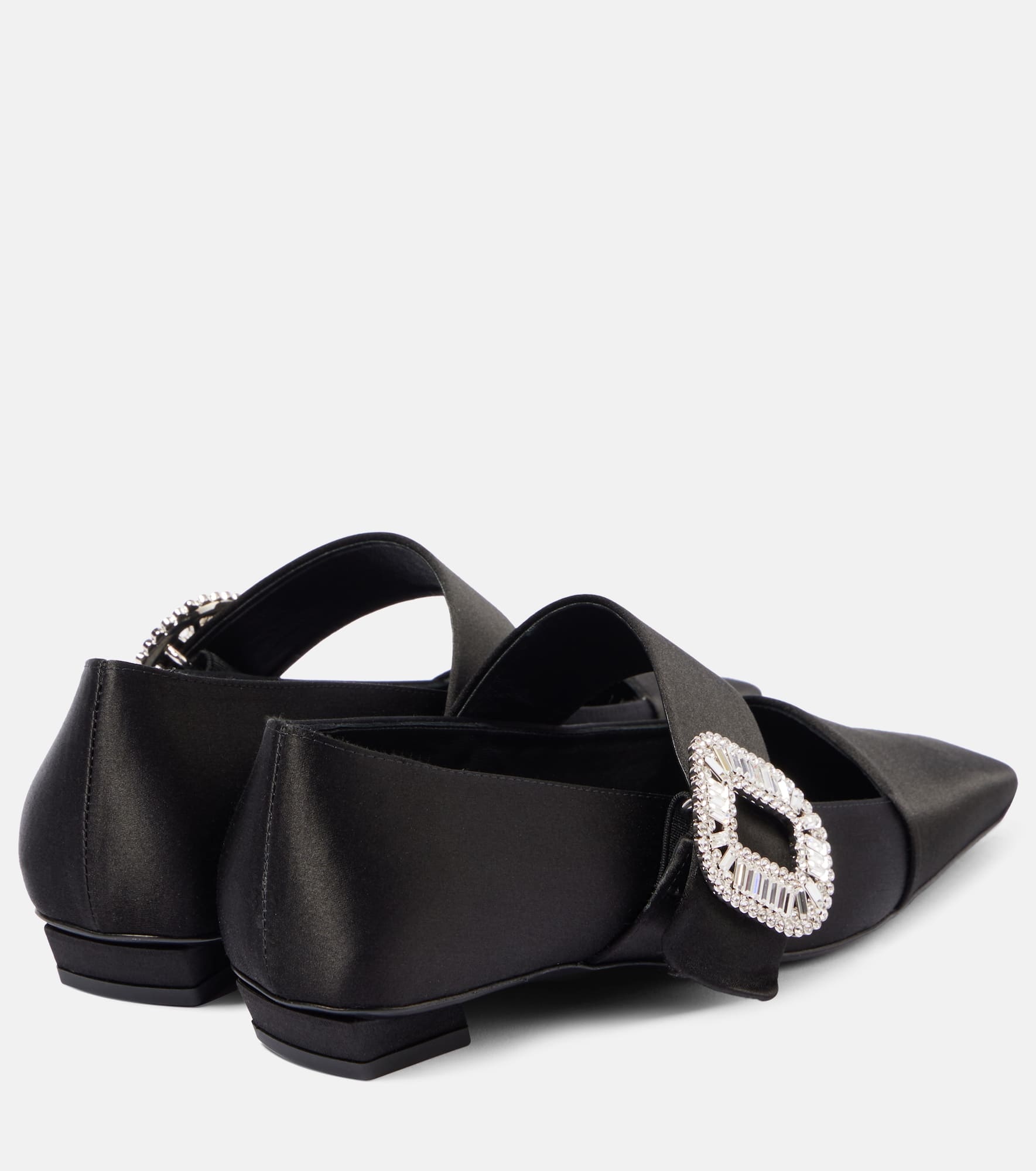 Embellished satin ballet flats - 2