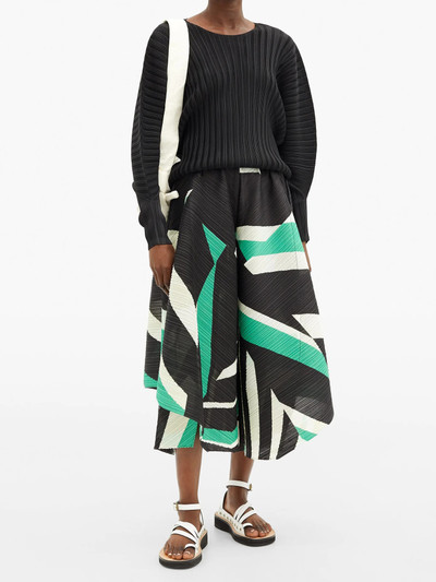 Pleats Please Issey Miyake Dolman-sleeve technical-pleated top outlook