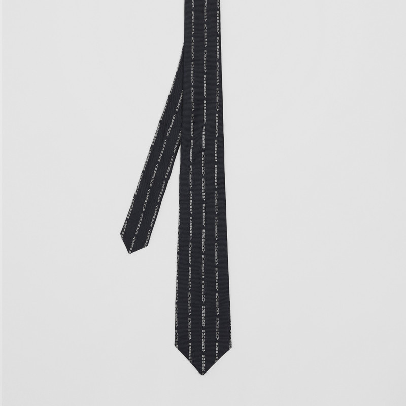 Classic Cut Logo Pinstriped Silk Tie 5
