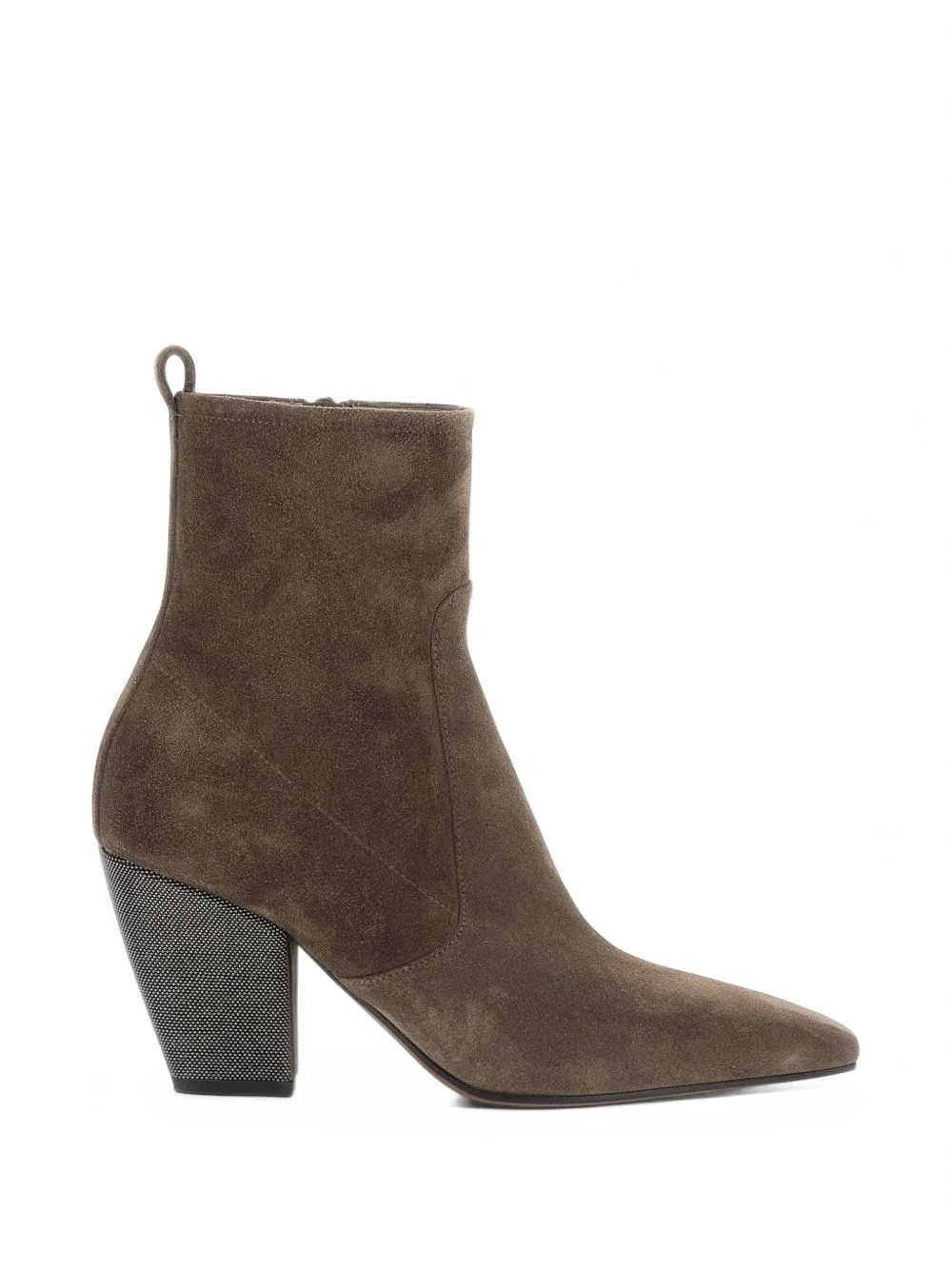 bead-embellished suede ankle boots - 1