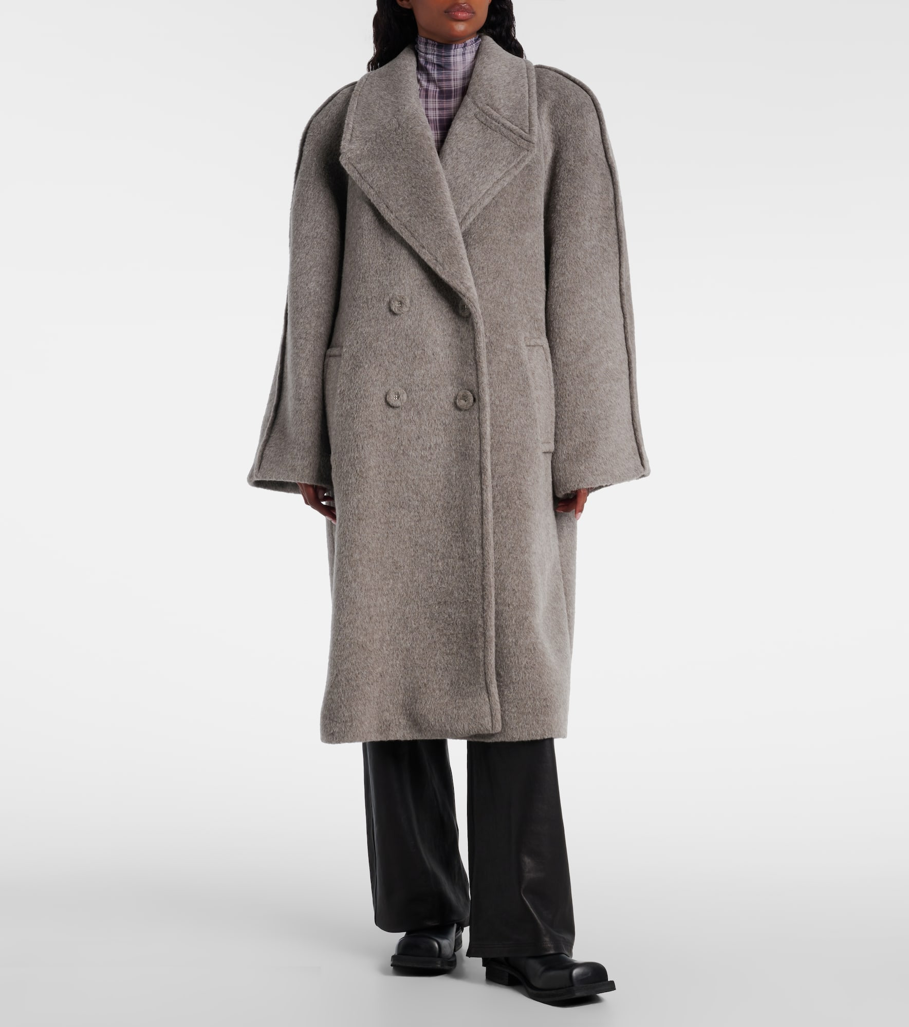 Alpaca and wool-blend coat - 6