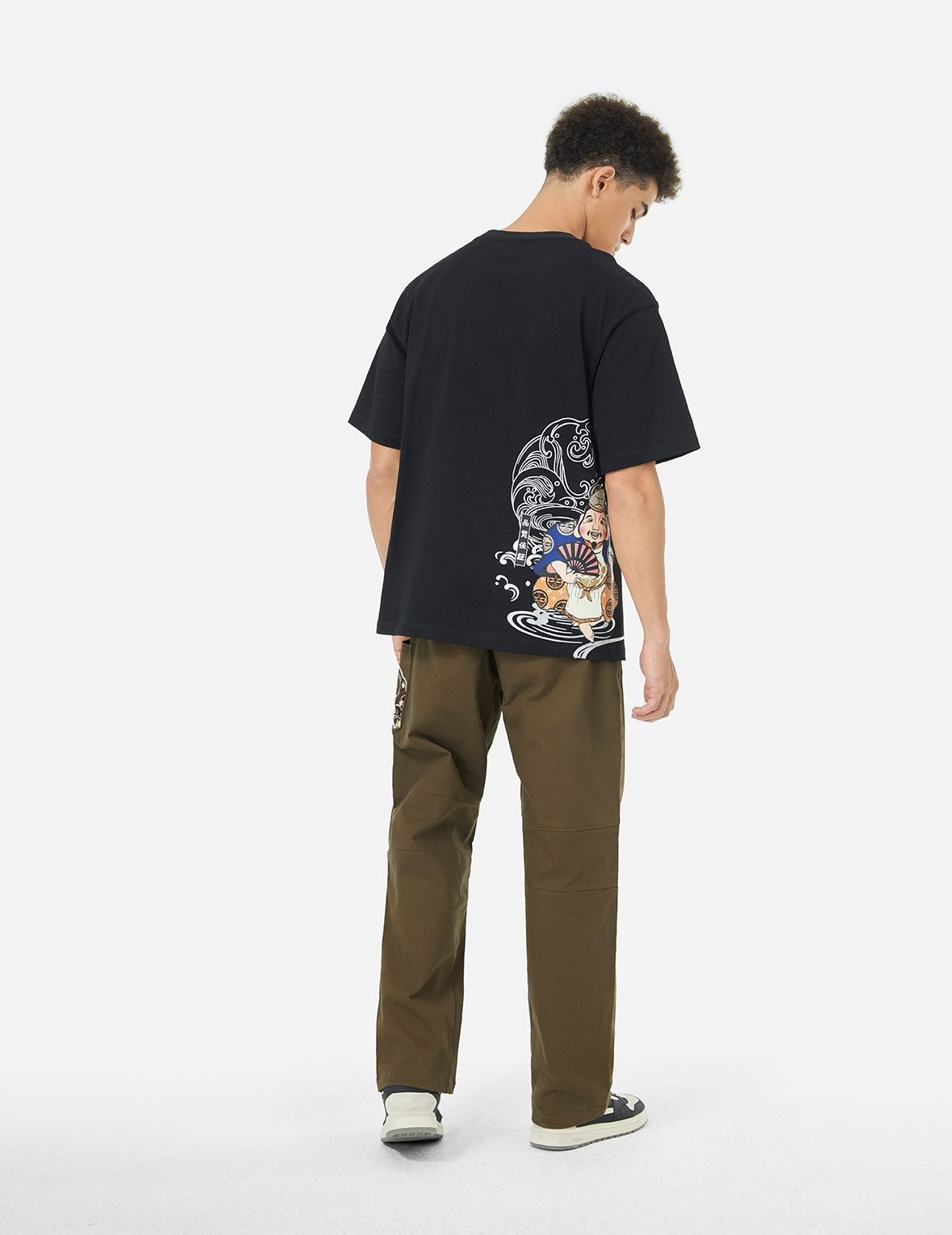 Seagull and Logo Embroidery Relax Fit Woven Pants - 4