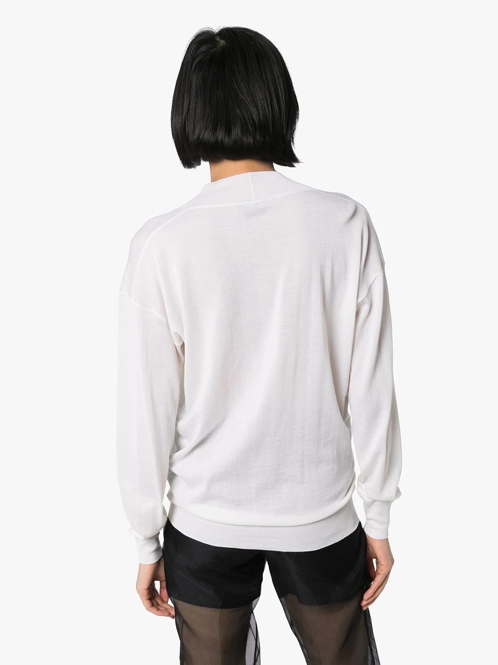 V-neck long-sleeved sweater - 4