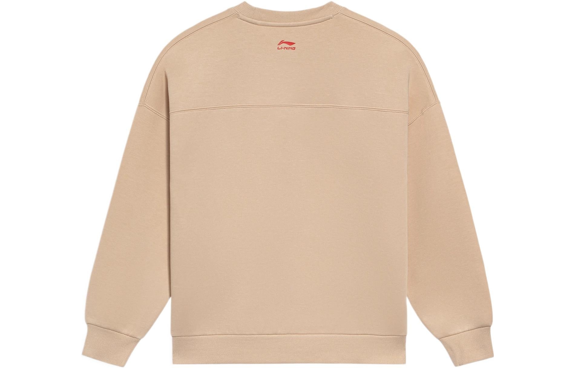 (WMNS) Li-Ning Chinese Culture Embroidered Logo Sweatshirt 'Khaki' AWDS374-1 - 2