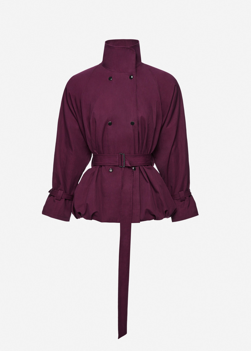 Belted bubble jacket in purple 1