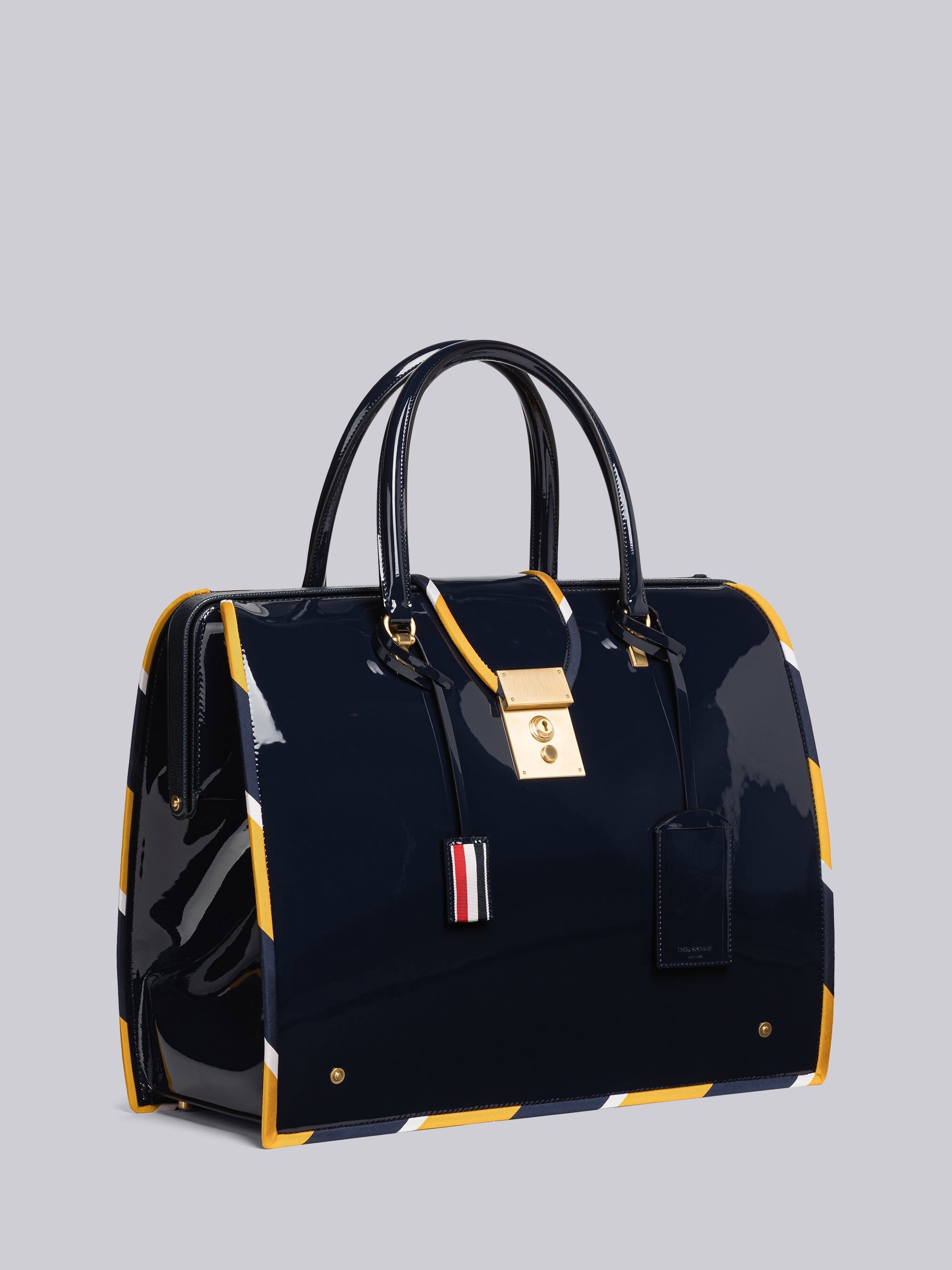 Fabric Binding Patent Leather Mr. Thom Bag - 3