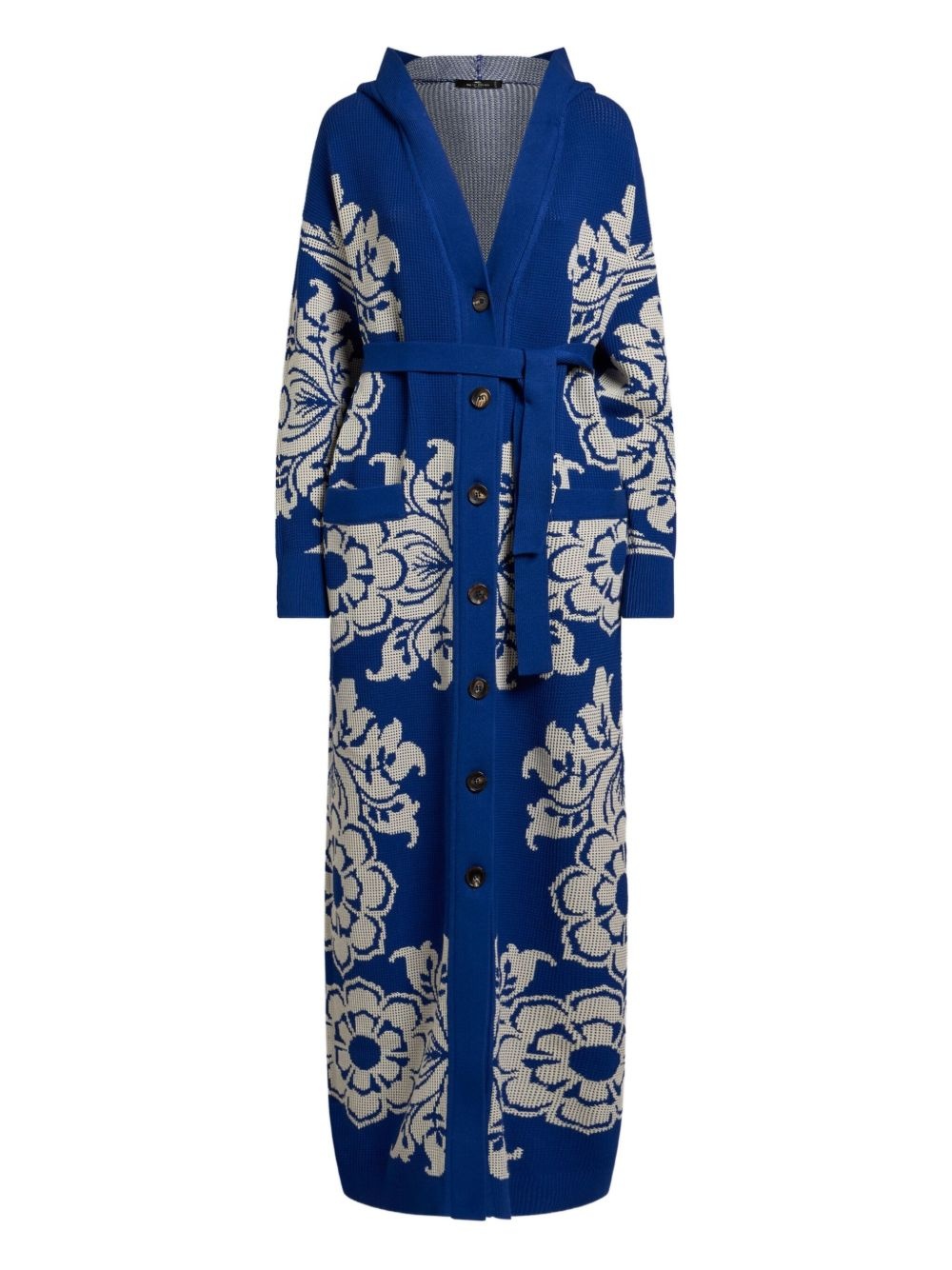 floral-jacquard cardigan - 1
