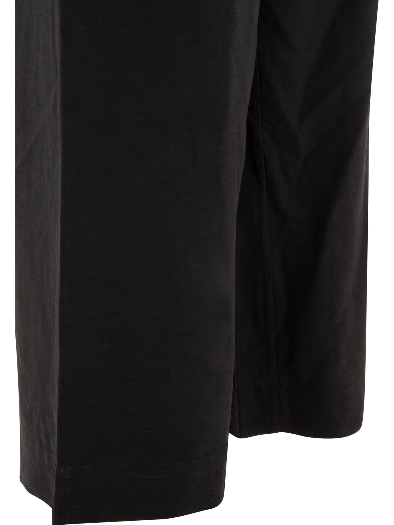 Wide Leg  In Fluid Viscose And Linen Trousers Black - 4