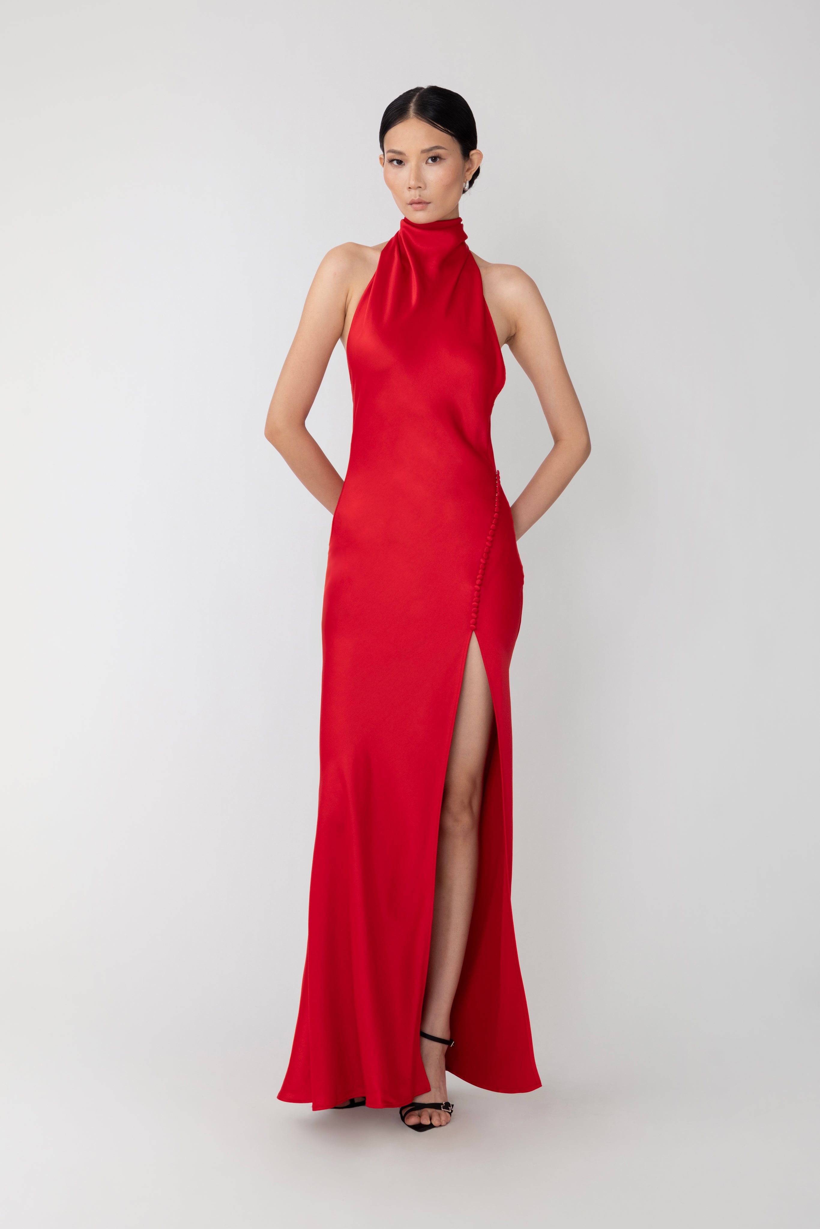 PENELOPE BACKLESS SATIN GOWN - 4