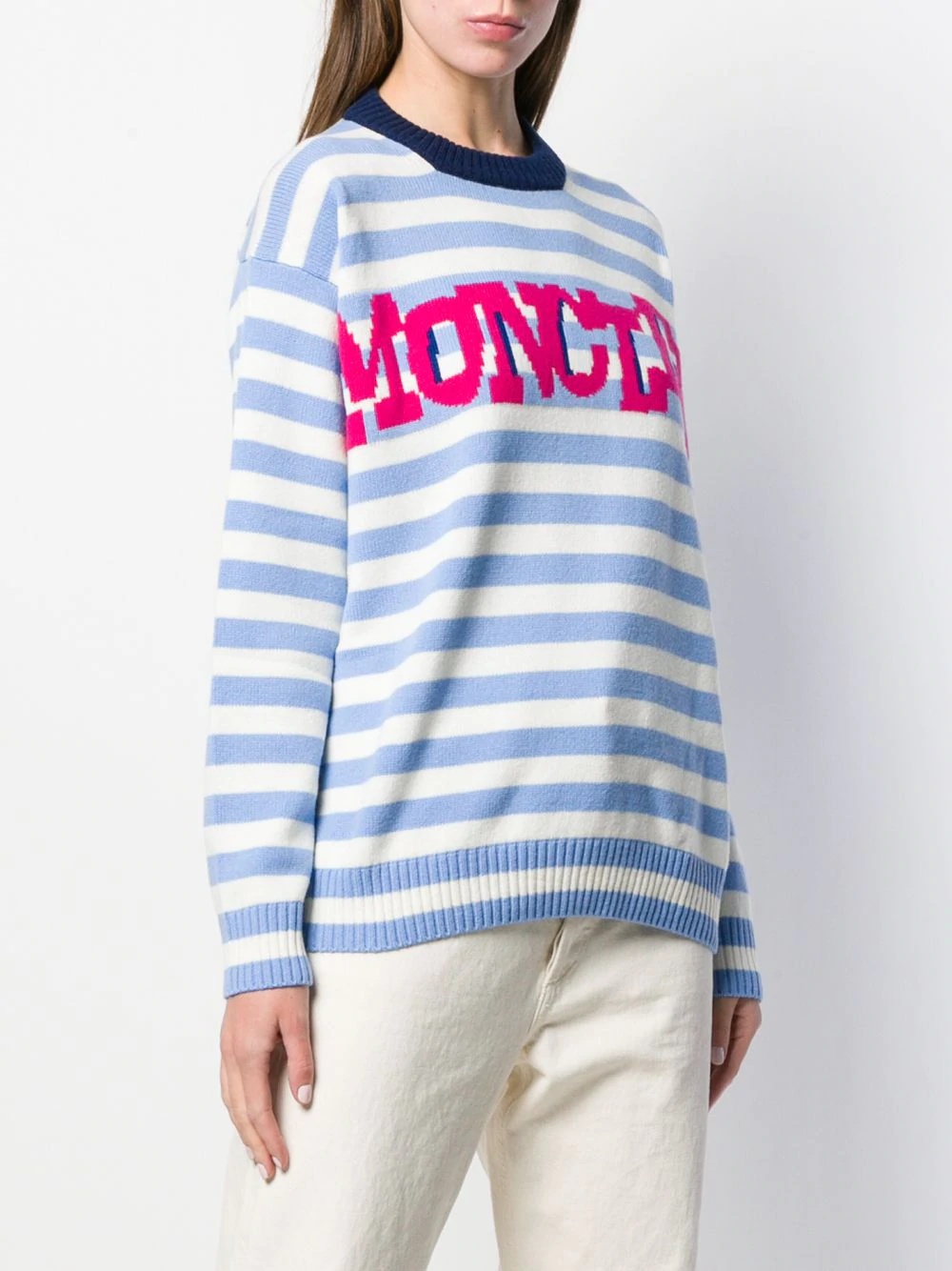 striped logo knit sweater - 3