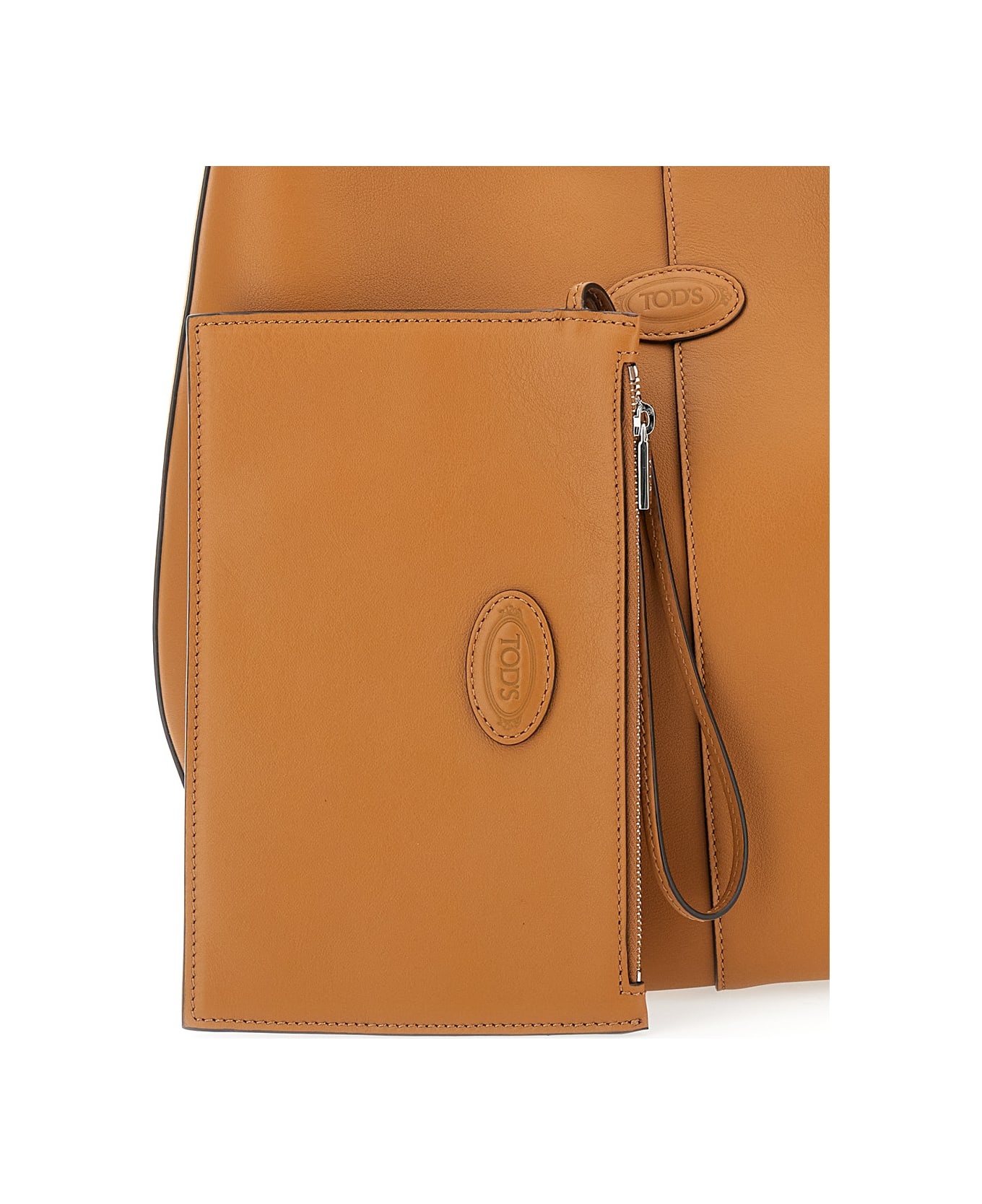 Brown Hobo Bag With Contrasting Edges In Leather Woman - 3