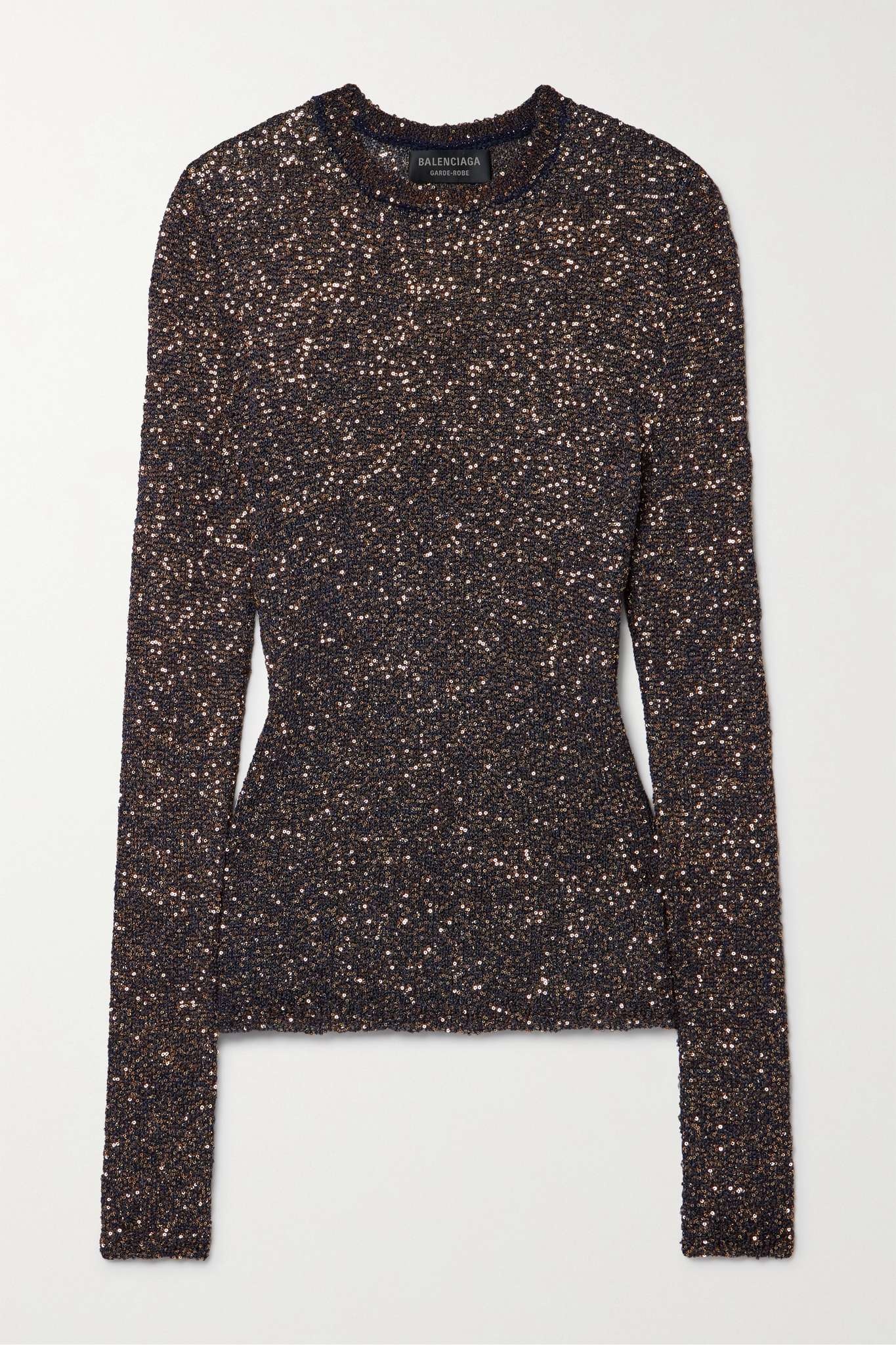 Sequined stretch-knit sweater - 1