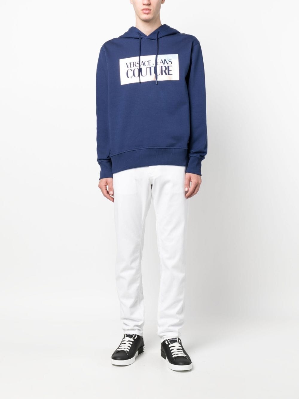 logo-print cotton hoodie - 2