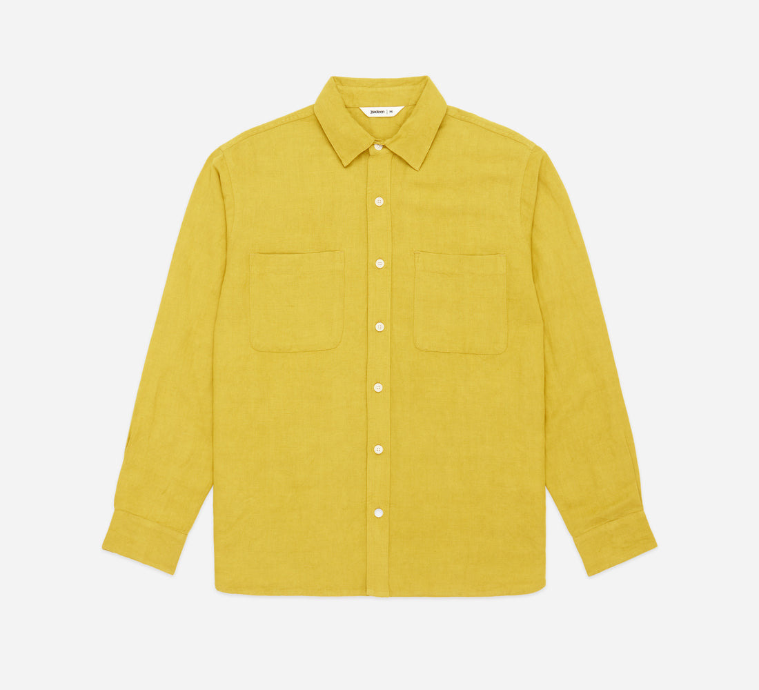 Mechanic Shirt - Chartreuse Linen/Viscose - 1