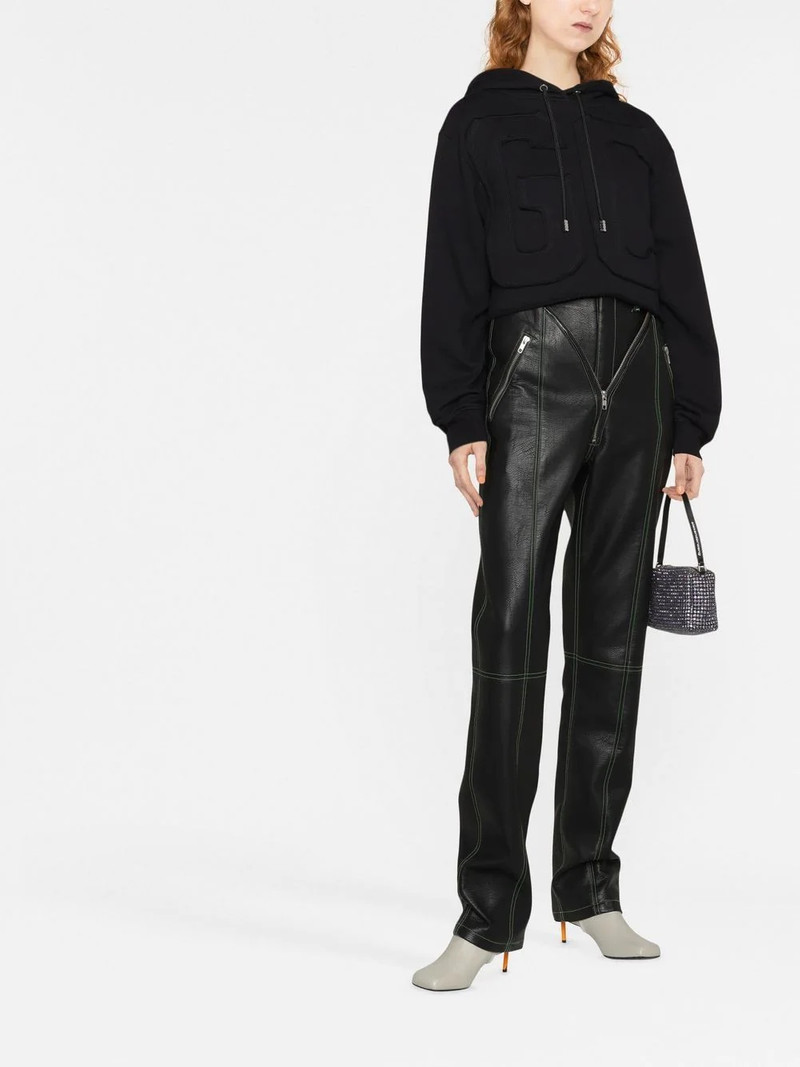 GCDS logo-patch cropped hoodie outlook