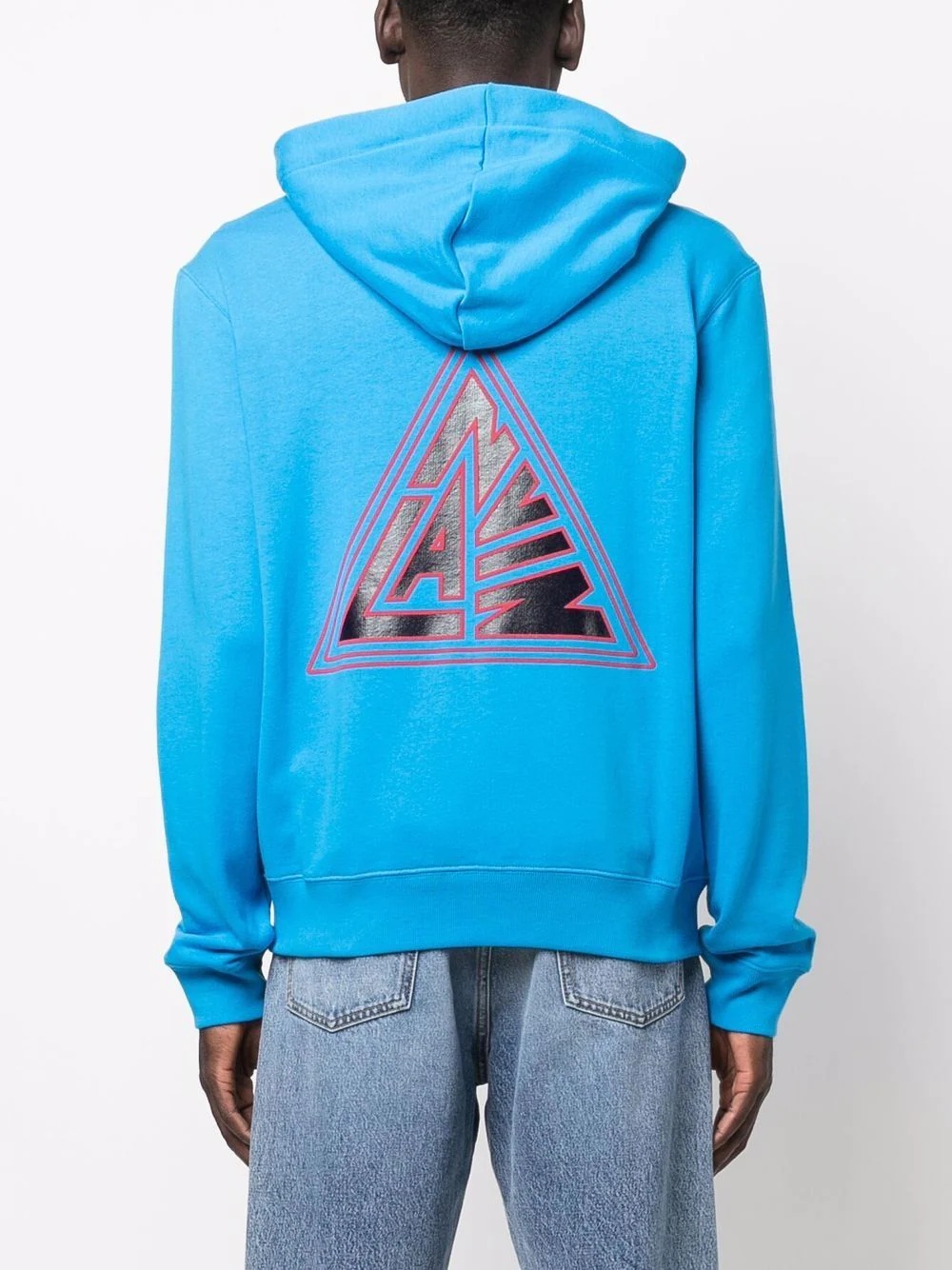 triangle logo-print zip-up hoodie - 4