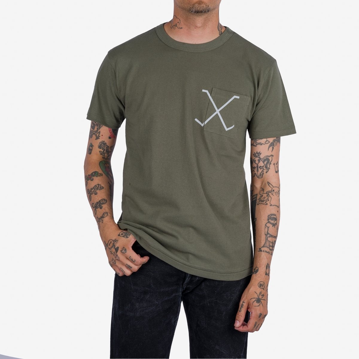 OGL-TEE-WX2-OLV OGL 6.2oz Pocket Tee - Olive - 2