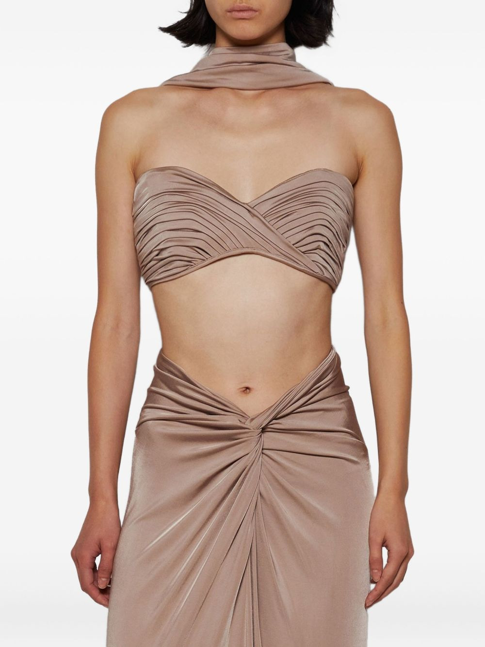 pleated halterneck top - 3