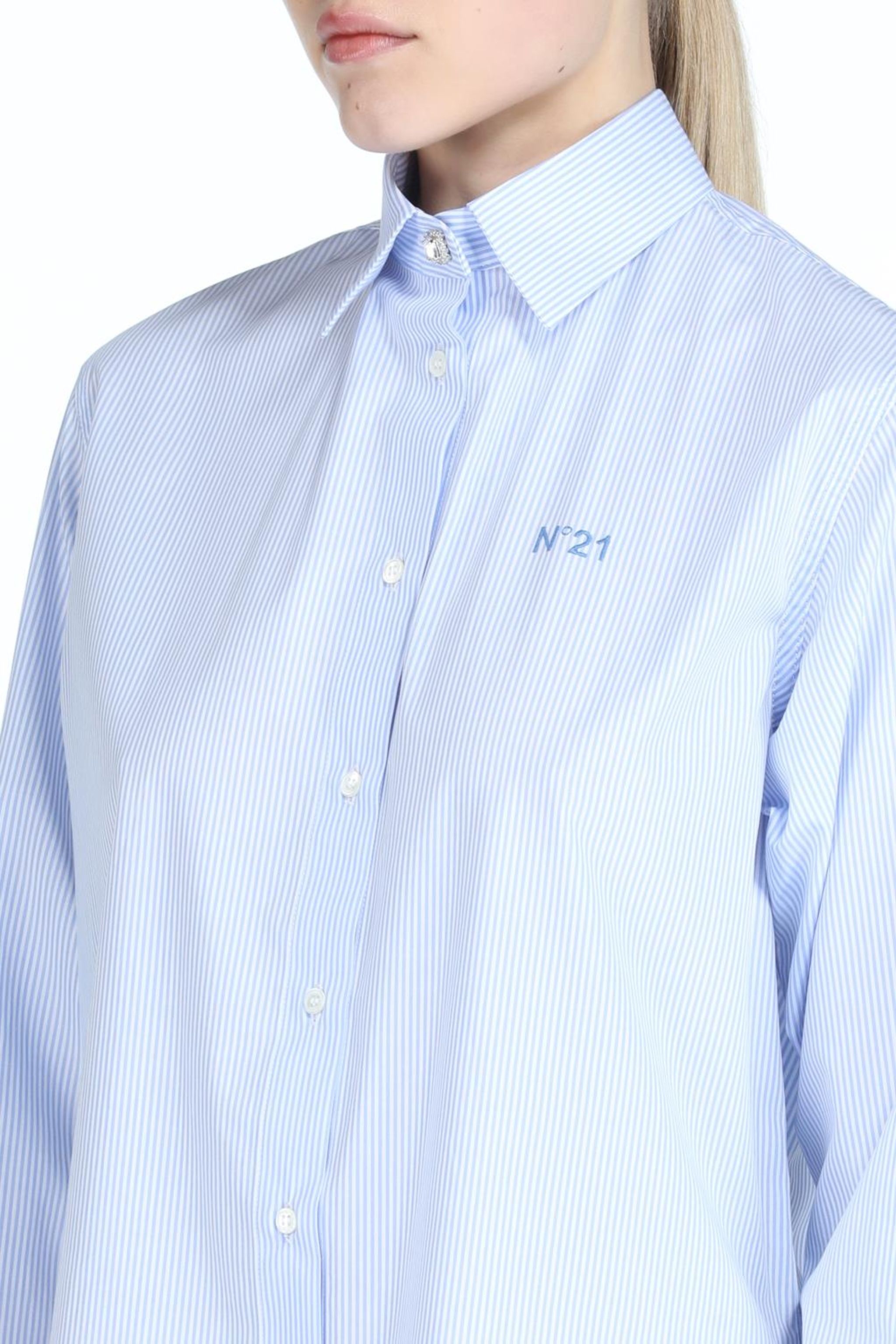 LOGO-EMBROIDERED STRIPED SHIRT - 5