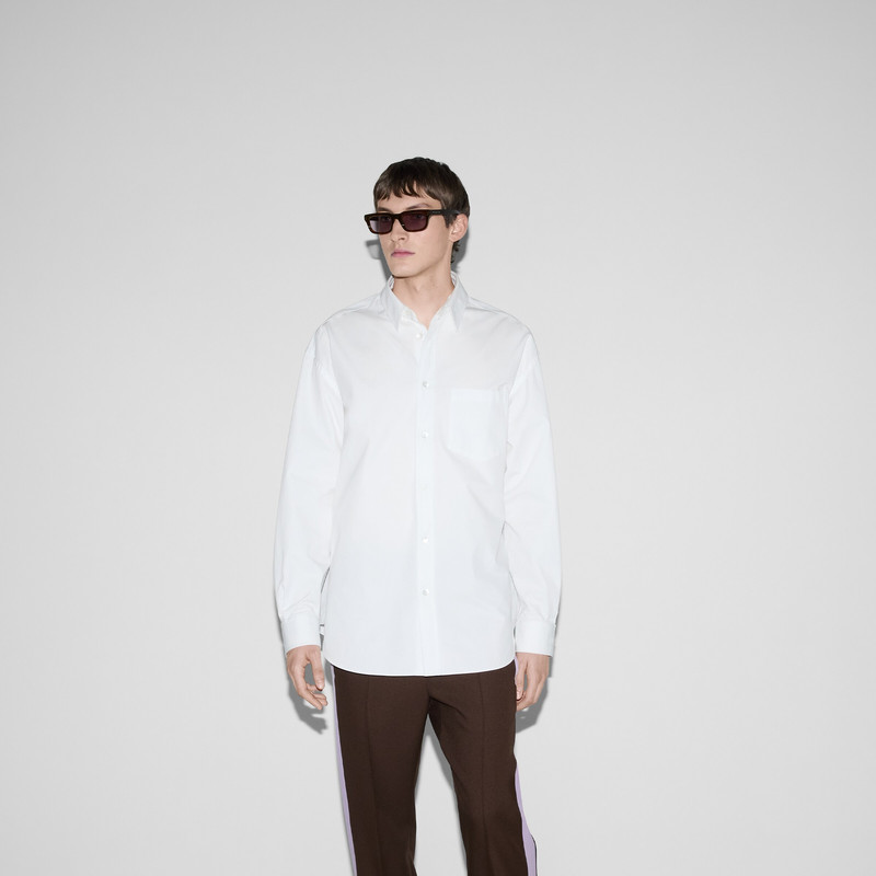 Cotton poplin shirt with Gucci detail 3