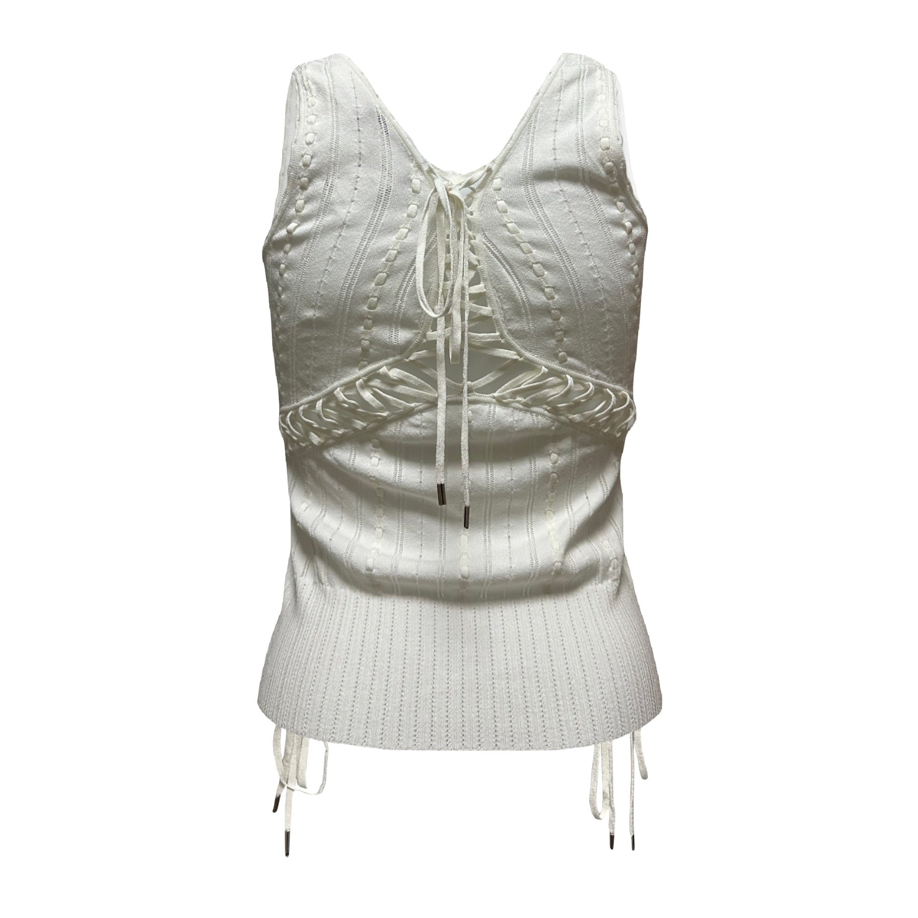 CHRISTIAN DIOR Spring Summer 2004 Laced Up Knit Sleeveless Top - 2