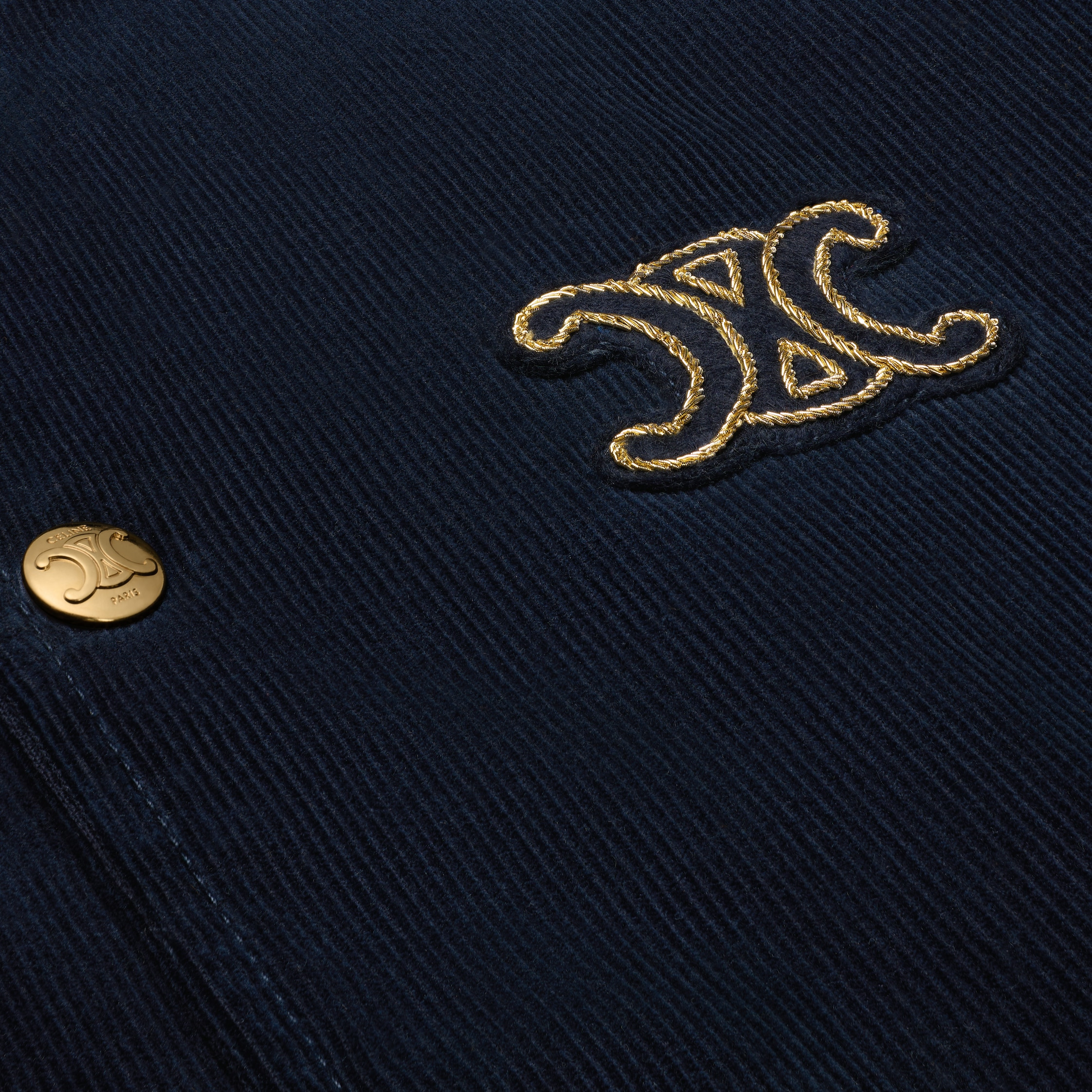 triomphe car coat jacket in corduroy - 4
