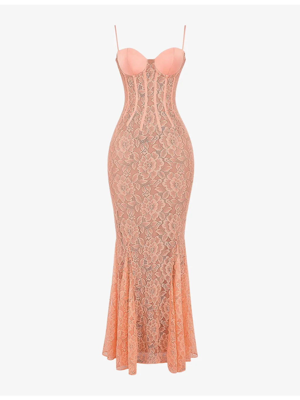 Cordelia lace-embroidered corset woven maxi dress - 1