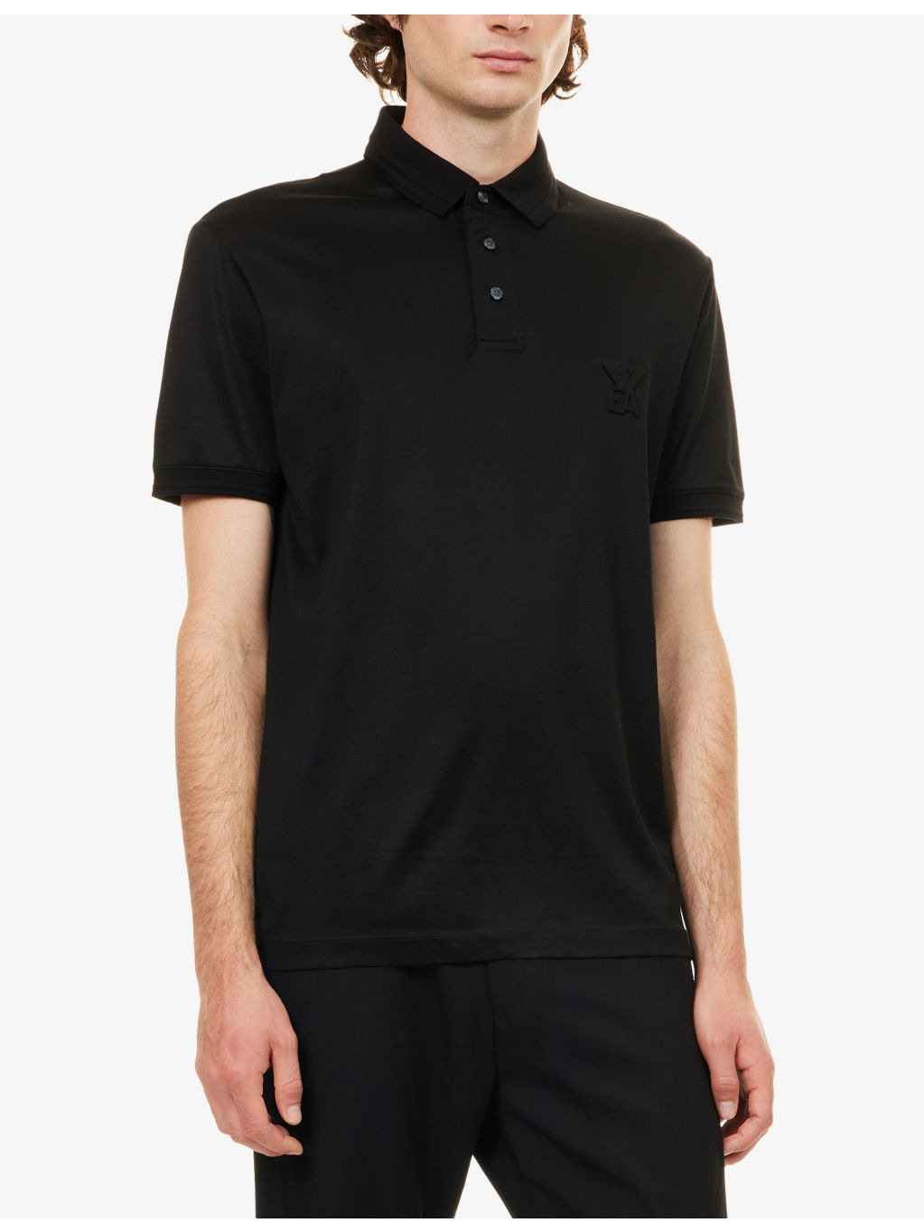 Embossed-Logo Short-Sleeve Cotton-Jersey Polo Shirt - 3