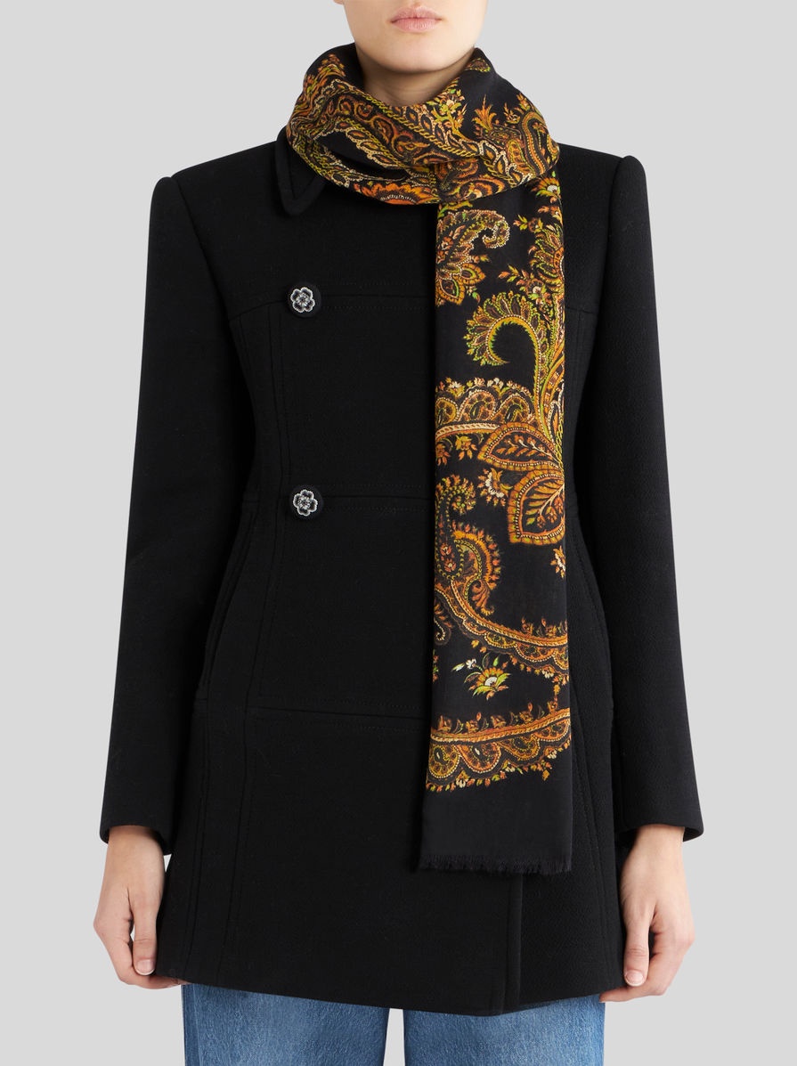 CASHMERE SCARF WITH ORNAMENTAL PRINT - 2