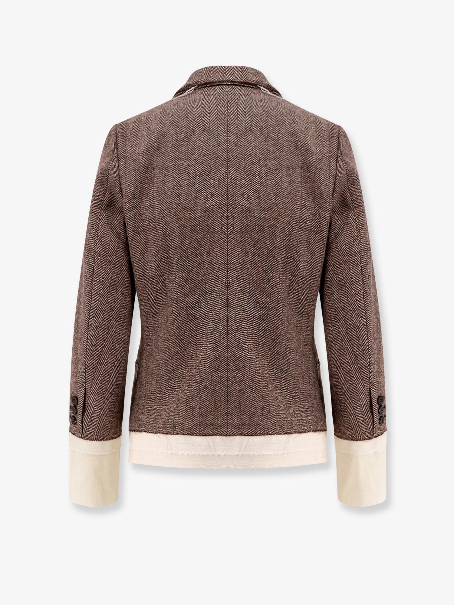 Undercover Wool Blend Blazer With Frayed Profiles - 2