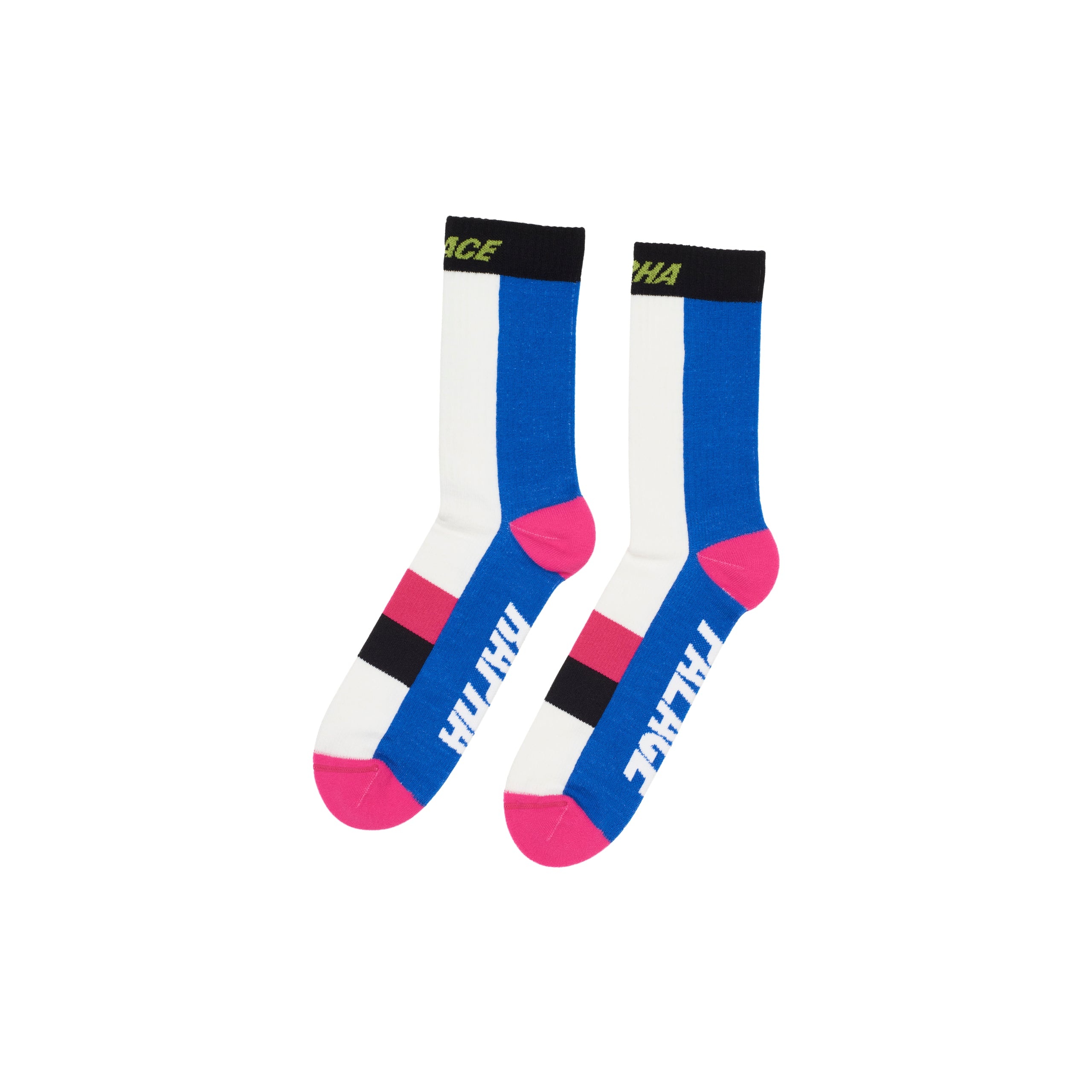 PALACE RAPHA MERINO SOCKS WHITE / BLUE / PINK - 1