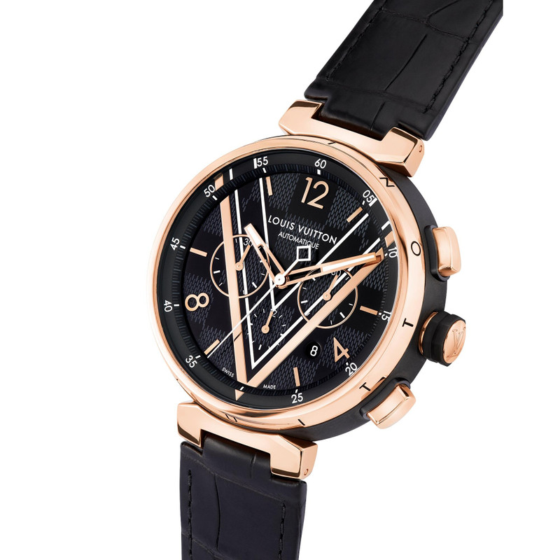 Louis Vuitton Tambour Damier Graphite Gold outlook