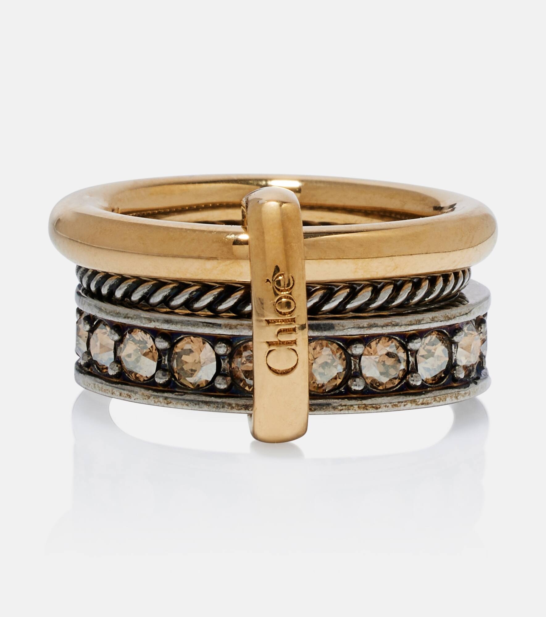 Embellished logo ring - 1