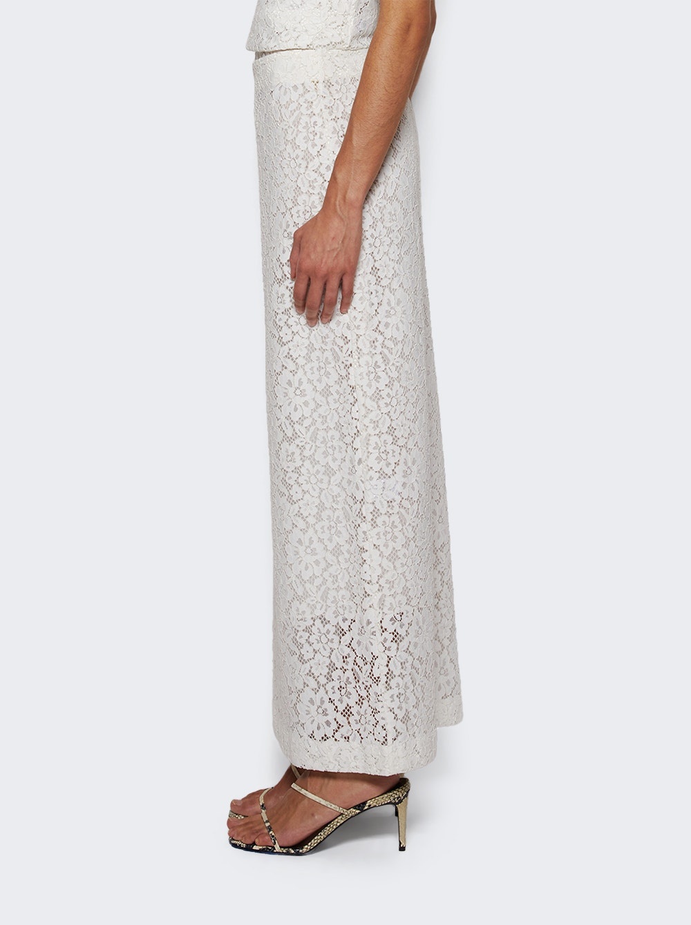 Jasmine Skirt In Stretch Lace Off White - 4