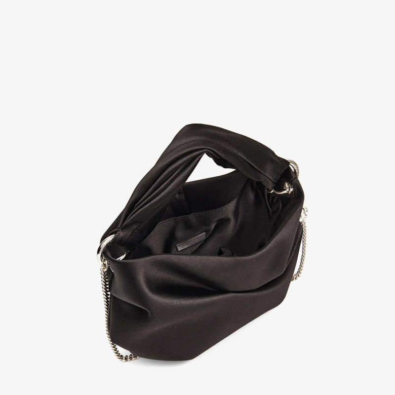Bonny Black Satin Bag with Twisted Handle 3