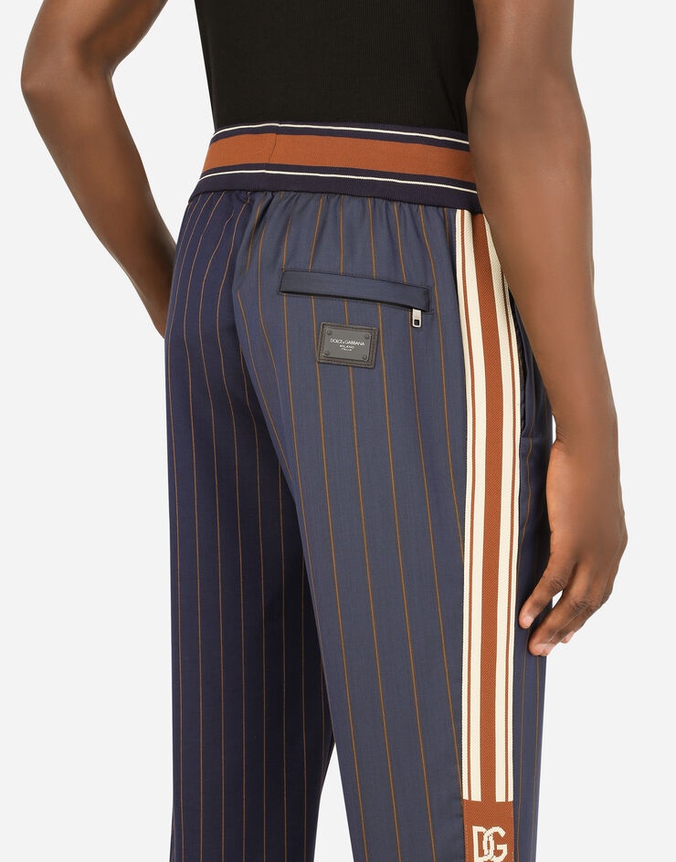 Pinstripe wool jogging pants - 5