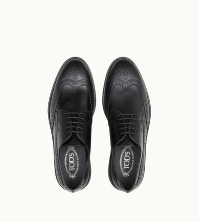 Tod's LACE-UP SHOES IN LEATHER - BLACK outlook