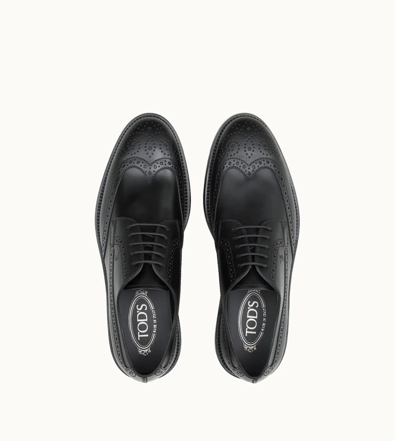Tod's LACE-UP SHOES IN LEATHER - BLACK outlook