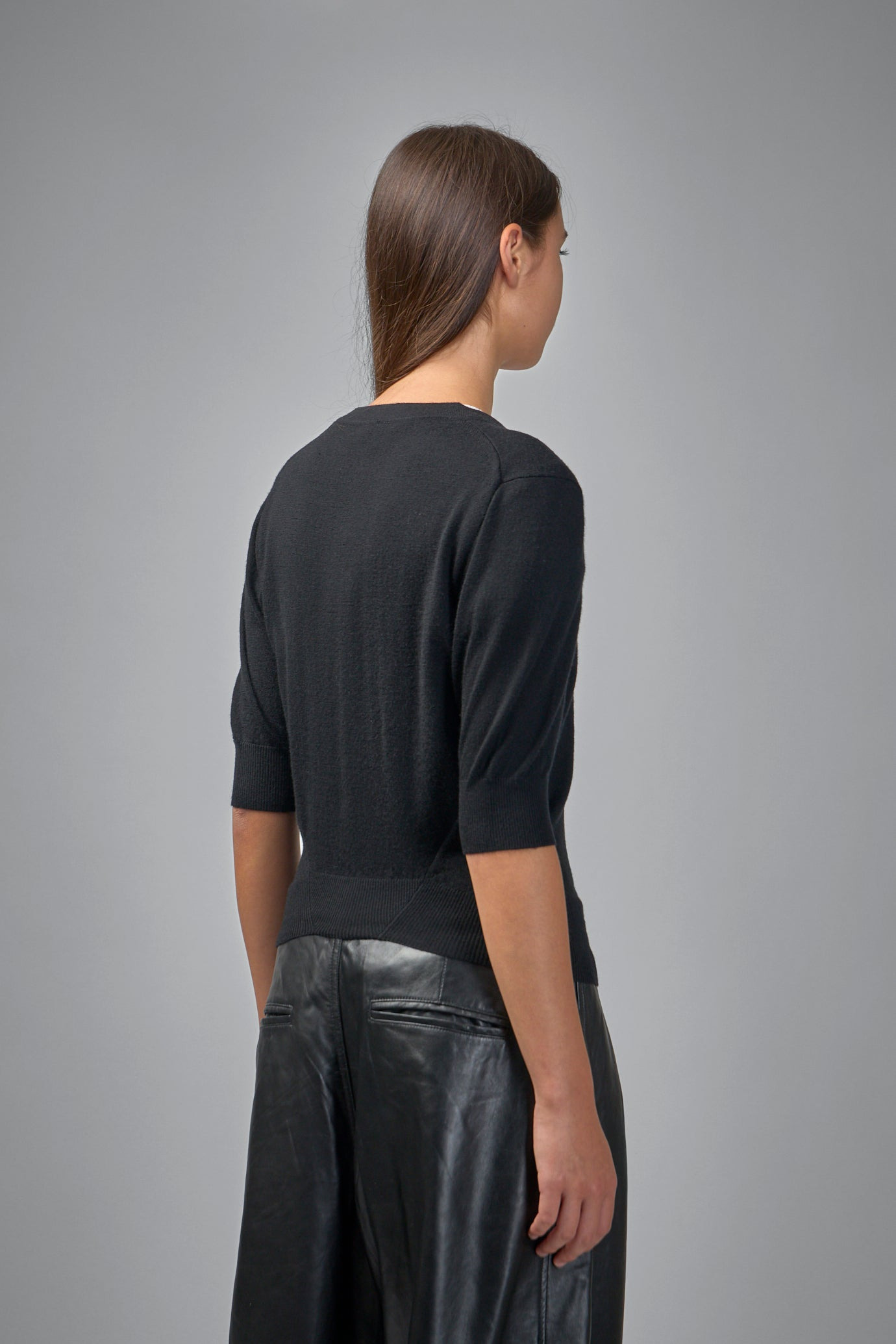 Elbow Sleeve Split Hem Cardigan - 3