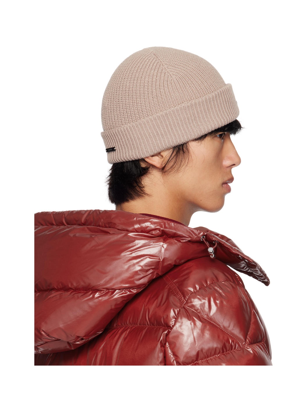 Taupe Logo Patch Beanie - 3