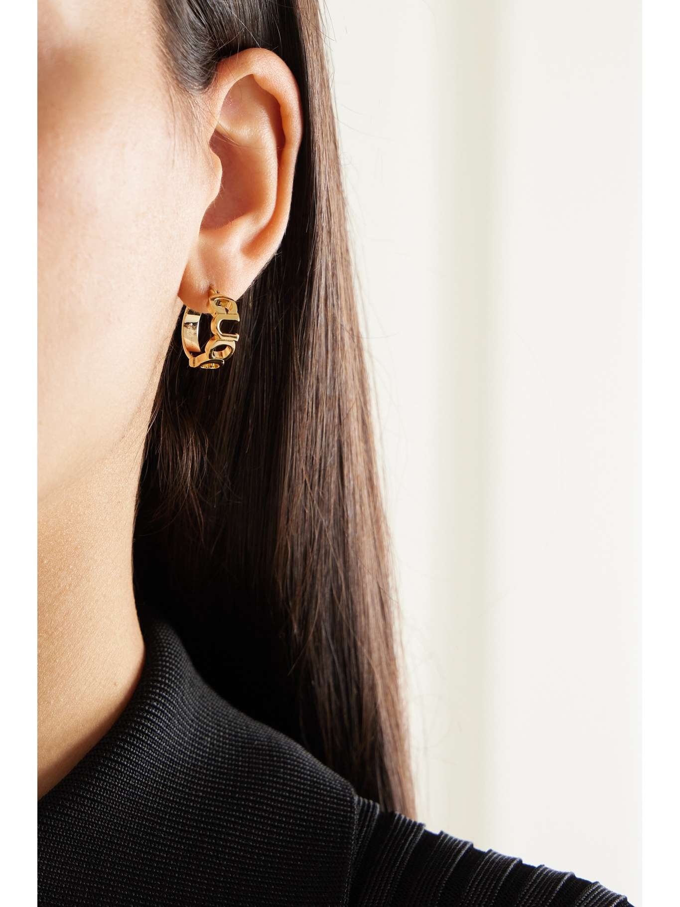 GUCCI Gold-tone hoop earrings | netaporter | REVERSIBLE