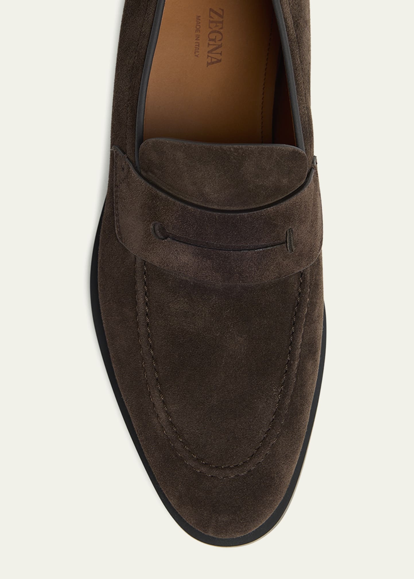 Men's Suede Rubber-Sole Penny Loafers - 4